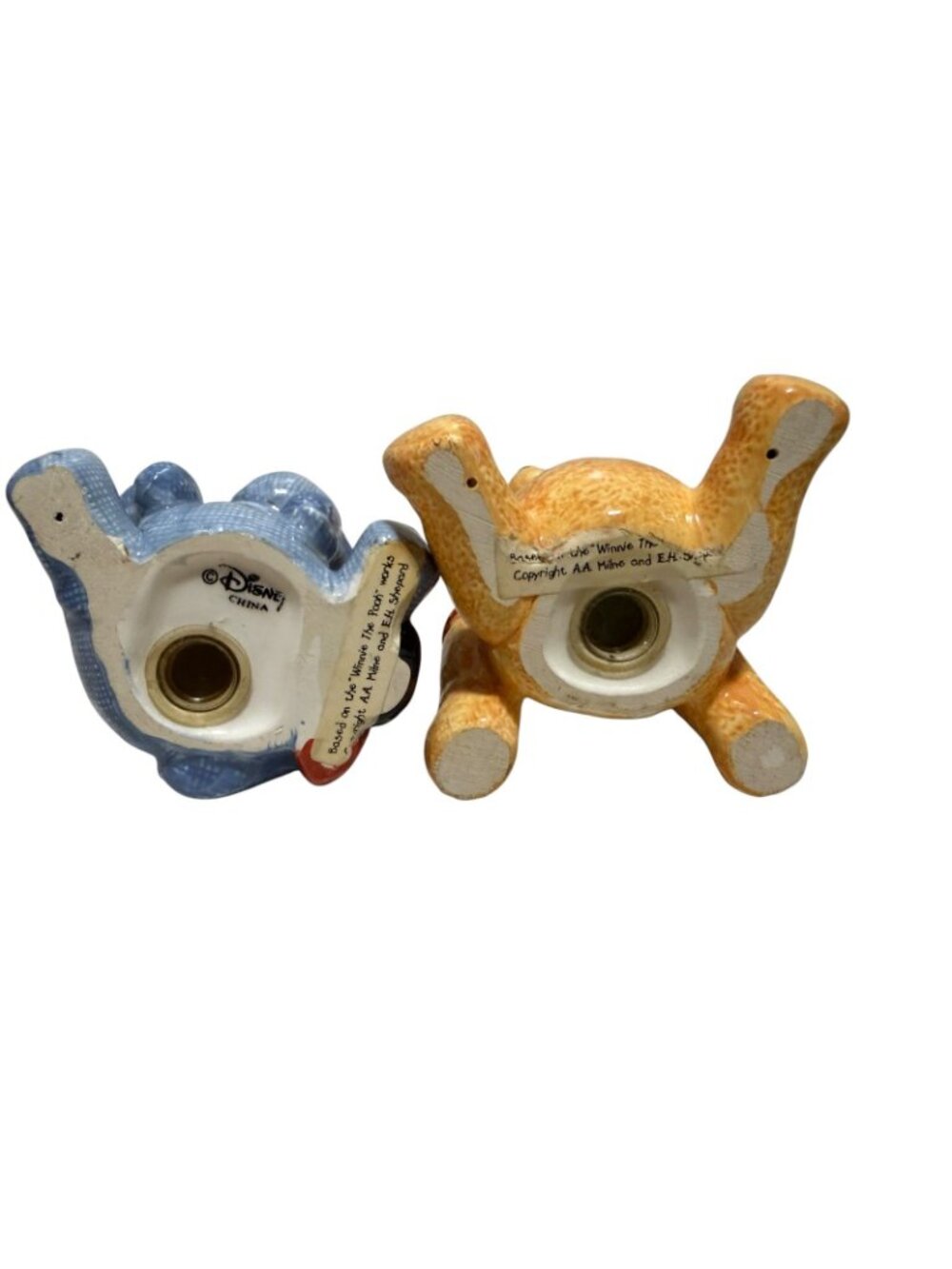 Winnie The Pooh & Eeyore Ceramic Salt & Pepper Shakers Vintage Disney 3.5" - Picture 9 of 9